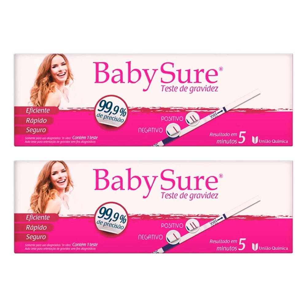 Kit 2 und Baby Sure Teste Gravidez c/ Fita