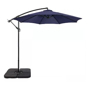 Ombrelone Articulado Guarda Sol De Praia Jardim Lateral 3 Metros Azul Base 60l RM Decor