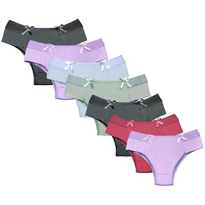 KIT 7 Calcinhas Femininas Tanga Cintura Alta Pala Lateral Dupla Conforto Lingerie