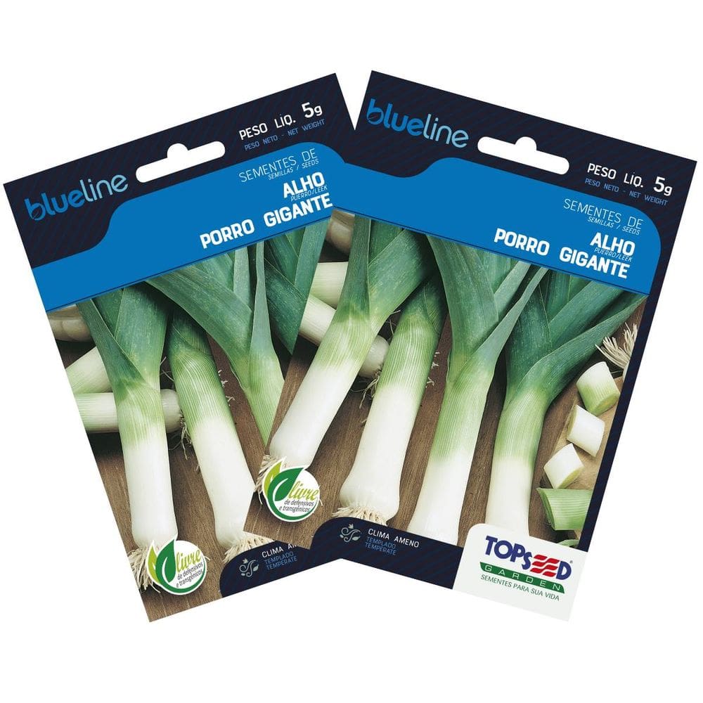 2X Sementes de Alho Porro (Gigante) Blueline TOPSEED