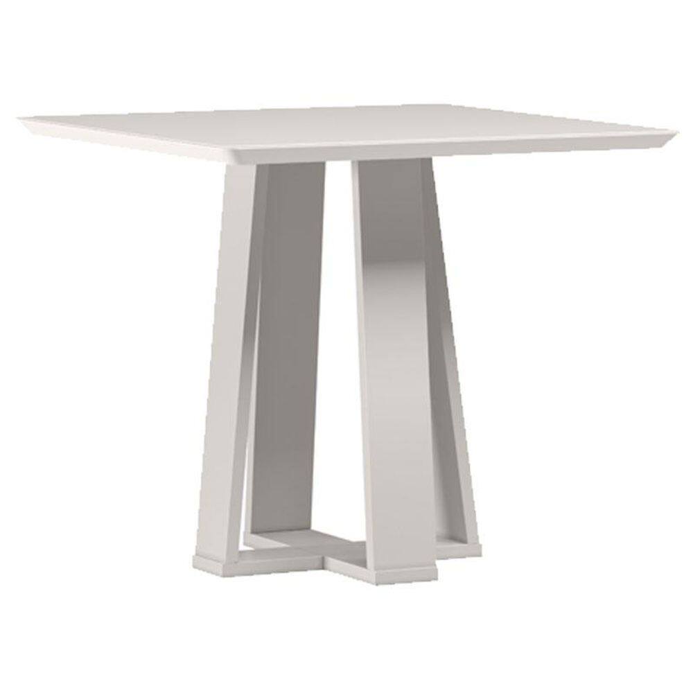 Mesa de Jantar 90x90 cm Valência com Vidro Off White – New Ceval