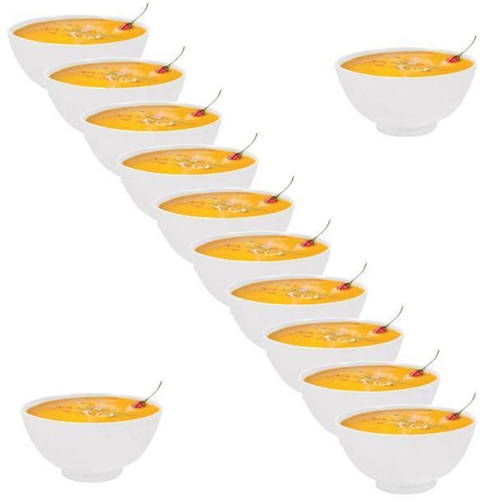 Kit 12 Cumbuca Bowls Tigelas Redonda Melamina 12,5Cm Branca