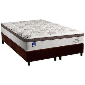 Cama Box King: Colchão Molas Ensacadas Plumatex MasterPocket Personalle + Base CRC Suede Brown(193x203)