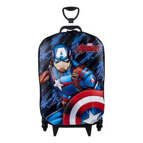 Mochila Escolar Roda Tripla 3D Capitão América Infantil