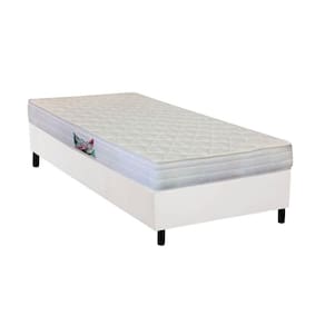 Cama Box Solteiro: Colchão Ortopédico Herval AG65 Firme Frontier + Base CRC Courano White(88x188)