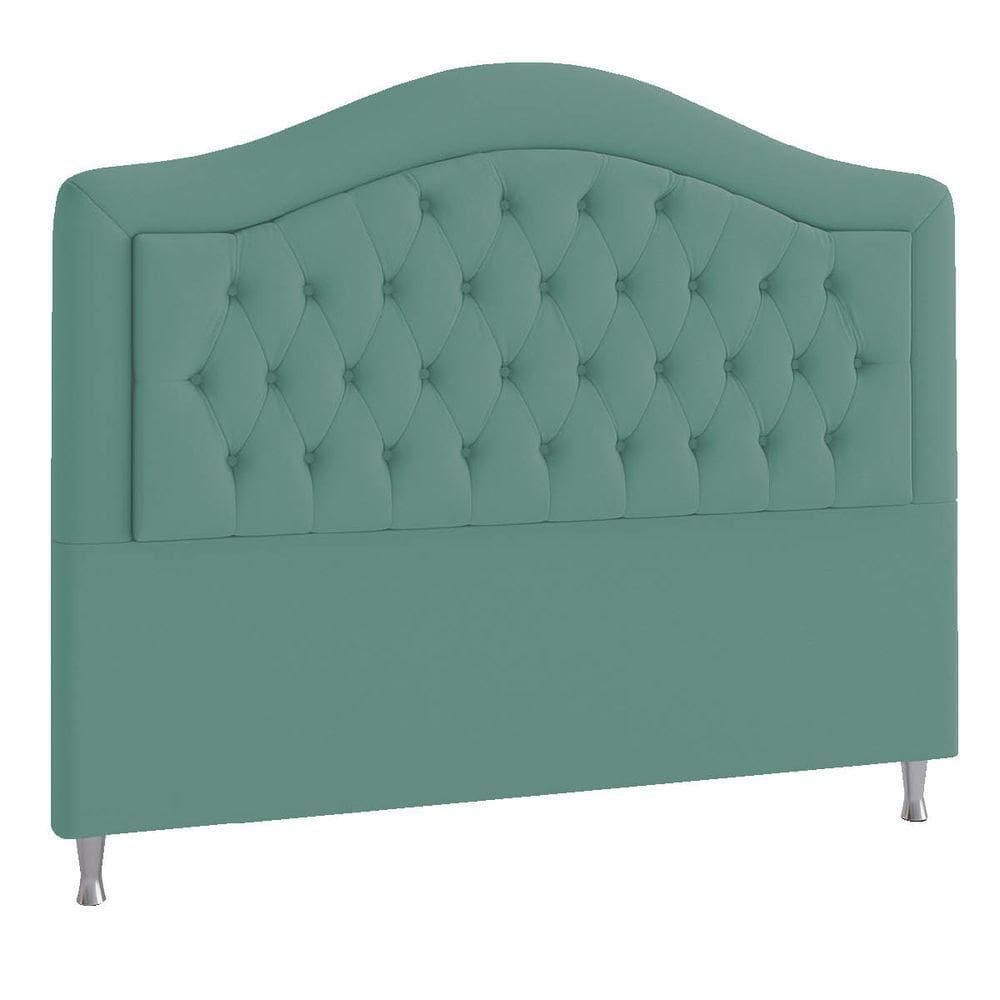Cabeceira Solteiro ághata P04 90 Cm Suede Turquesa