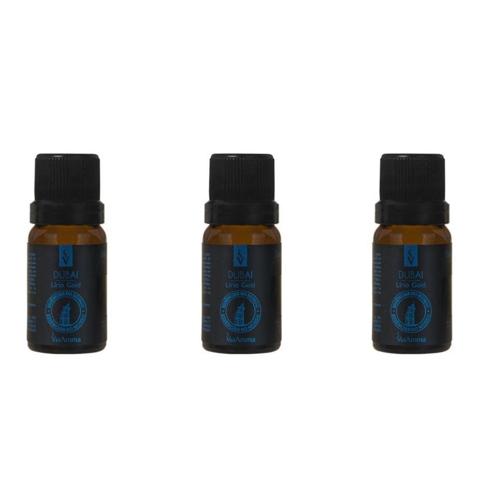 Kit 3 Essências Dubai/Lírio Gold - 10Ml Via Aroma