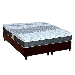 Cama Box Queen: Colchão Molas Castor Bonnel System Class + Base CRC Suede Marrom(158x198)