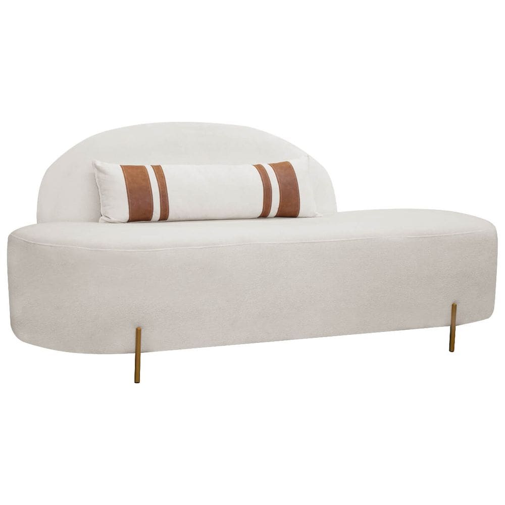 Sofá Curvo Orgânico Maitê 2 Pessoas 180cm Bege SOFA STORE