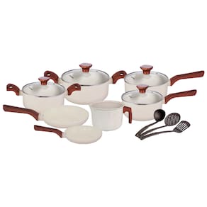 Jogo De Panela Ceramica Antiaderente Indução Mimo Style Cook Mármol Conjunto Panelas E Colheres 10 Peças