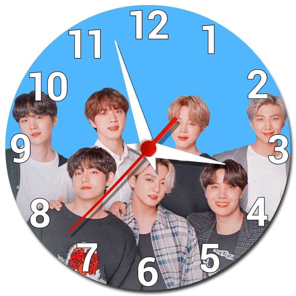 Relógio de Parede K-Pop Grupo BTS Decoração Cantores