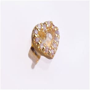 Brinco Coração Cristal Folheado Em Ouro 18k