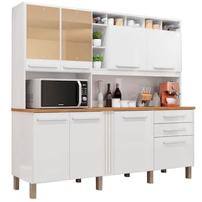 Armário de Cozinha Antonela 8 Portas 2 Gavetas Imop Cor Branco