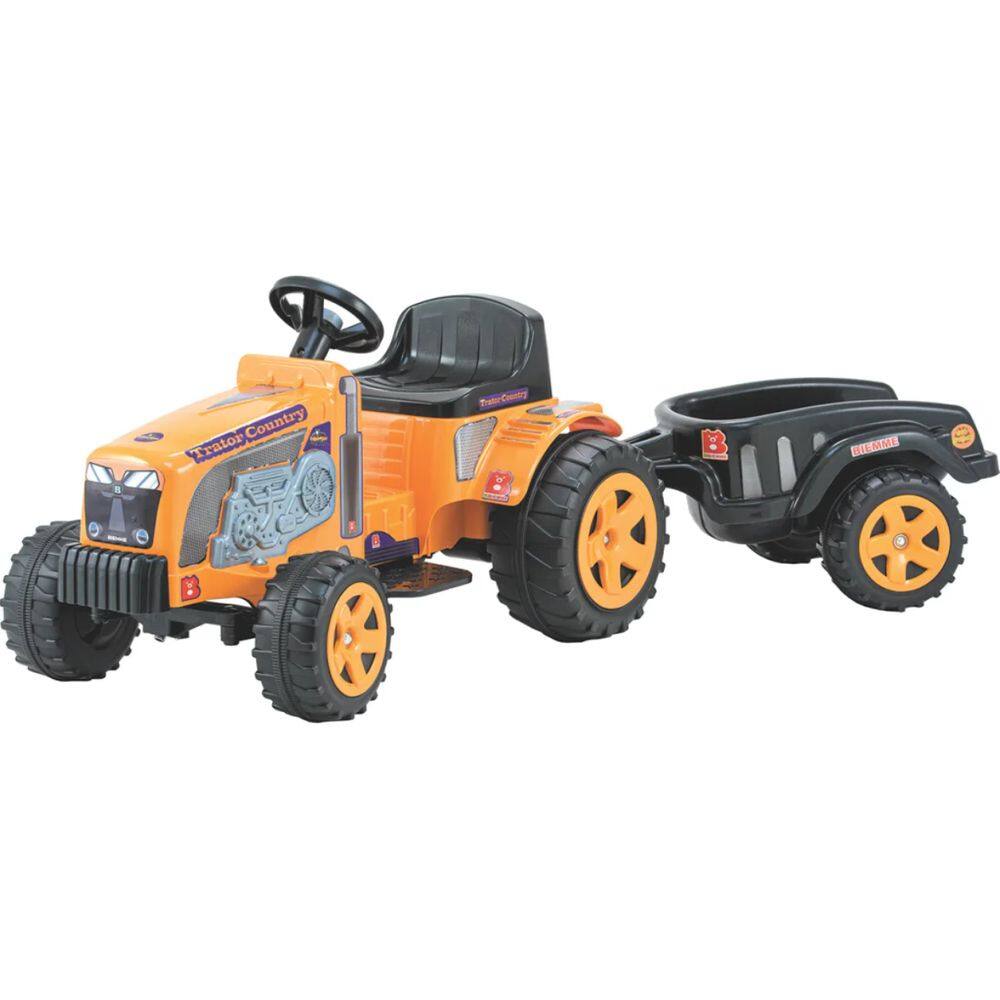 Trator Fazendeiro Country 6V com caçamba até 35Kg Biemme Amarelo
