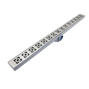Ralo Linear de Banheiro 5cm x 70cm Dubai Col Cinza Tela