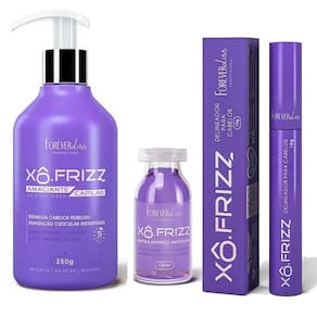 Kit Amaciante, Ampola e Modelador Xô Frizz Forever Liss