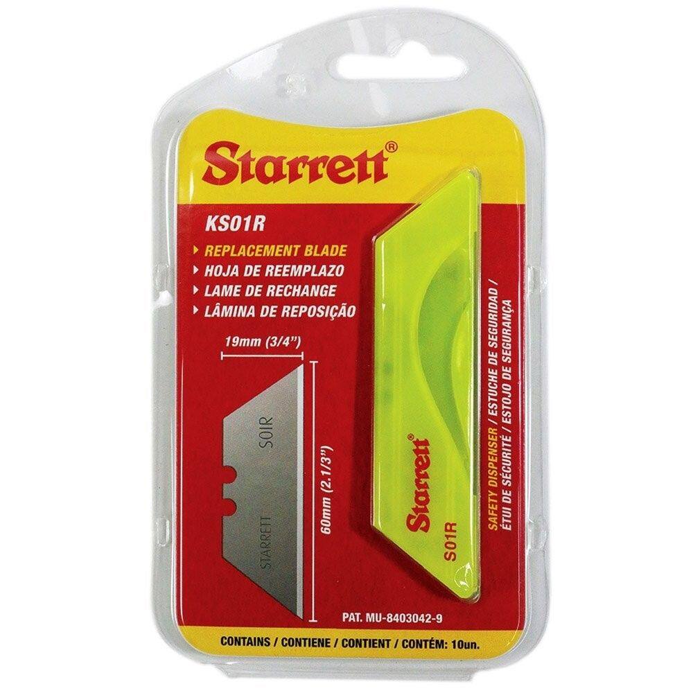 Jg De Laminas P/Estilete 10Pcs Trapezoidal S/Furo Starrett Ks01r