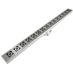 Ralo Linear de Banheiro 5cm x 70cm Dubai Col Branco Tela