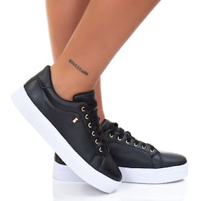 Tenis Feminino Casual Preto Estilo Shoes