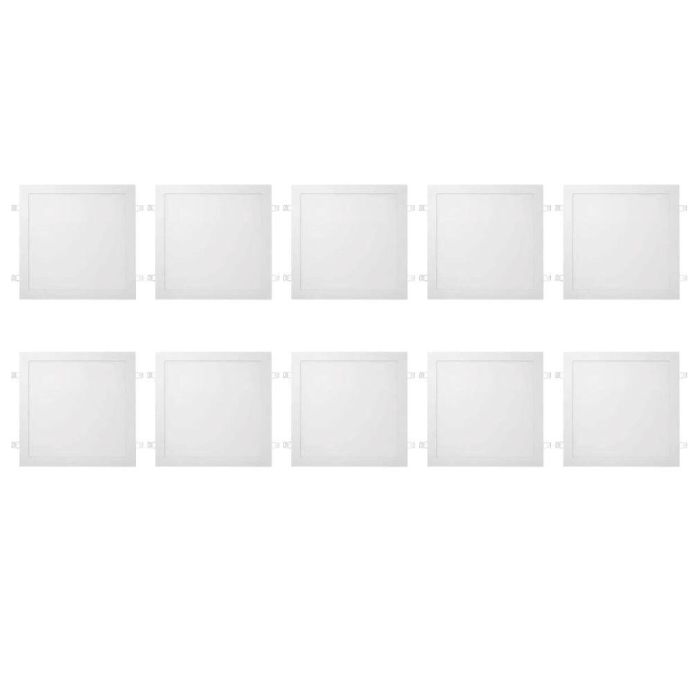 Kit 10 Painéis Led Embutir 18W Luz Branca Fortled