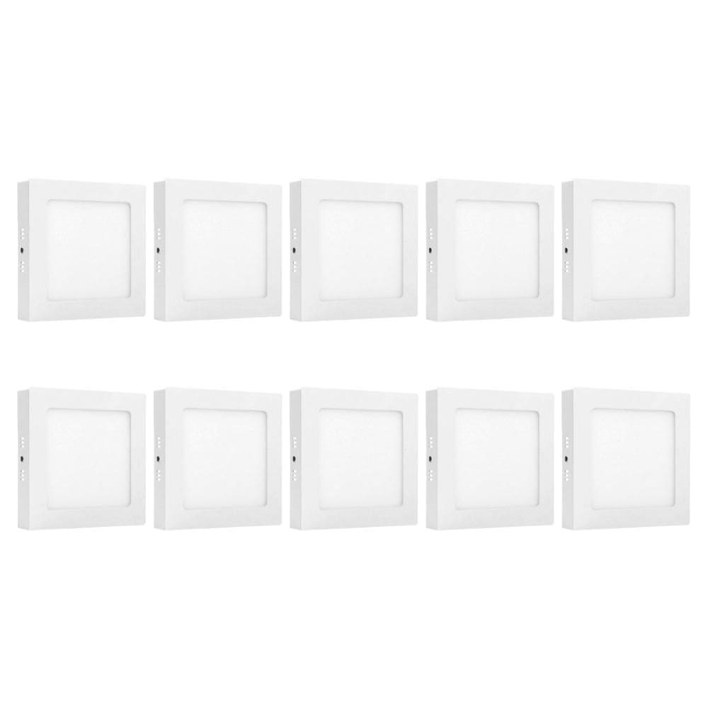 Kit 10 Painéis Led Sobrepor 12W 6500K Luz Branca Fortled