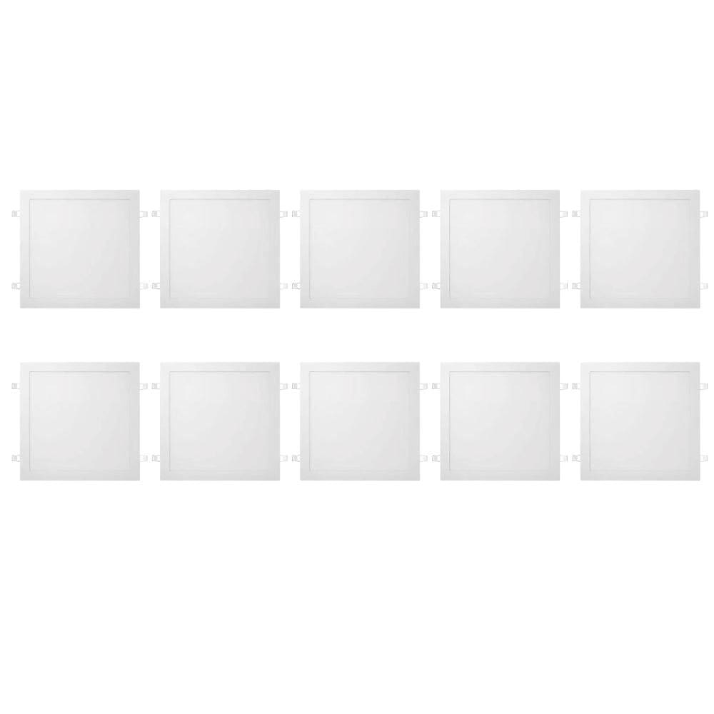 Kit 10 Painéis Led Embutir 24W Luz Branca Fortled
