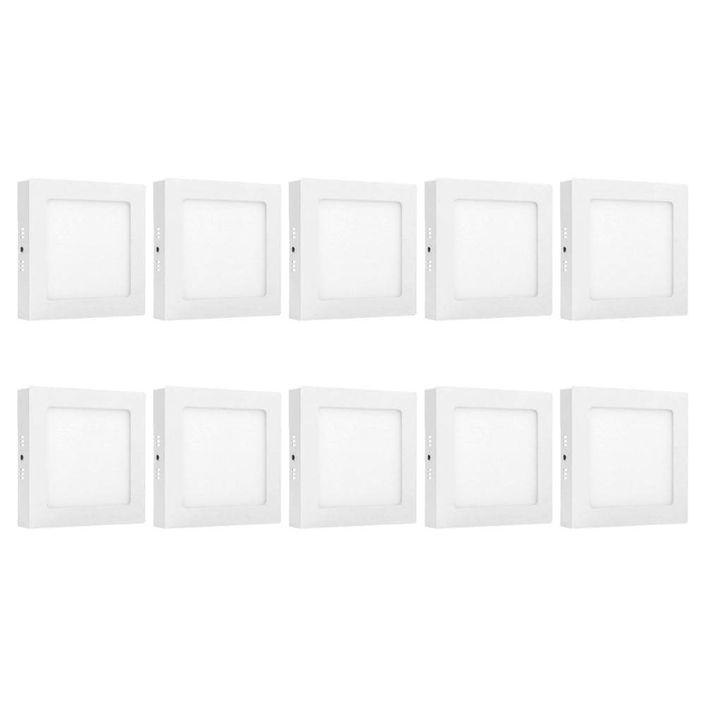 Kit 10 Painéis Led Sobrepor 18W 6500K Luz Branca Fortled