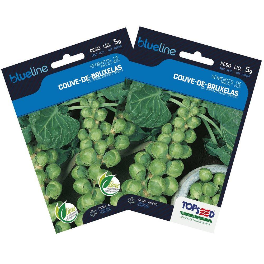 2X Sementes de Couve-de-Bruxelas Blueline TOPSEED