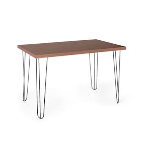 Mesa de Jantar Retangular 4 Lugares 120x75 Base de Ferro Hairpin Noronha - Straub Web