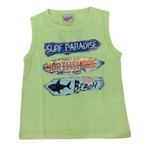 Camiseta Regata infantil masc Kiko e kika verde e azul