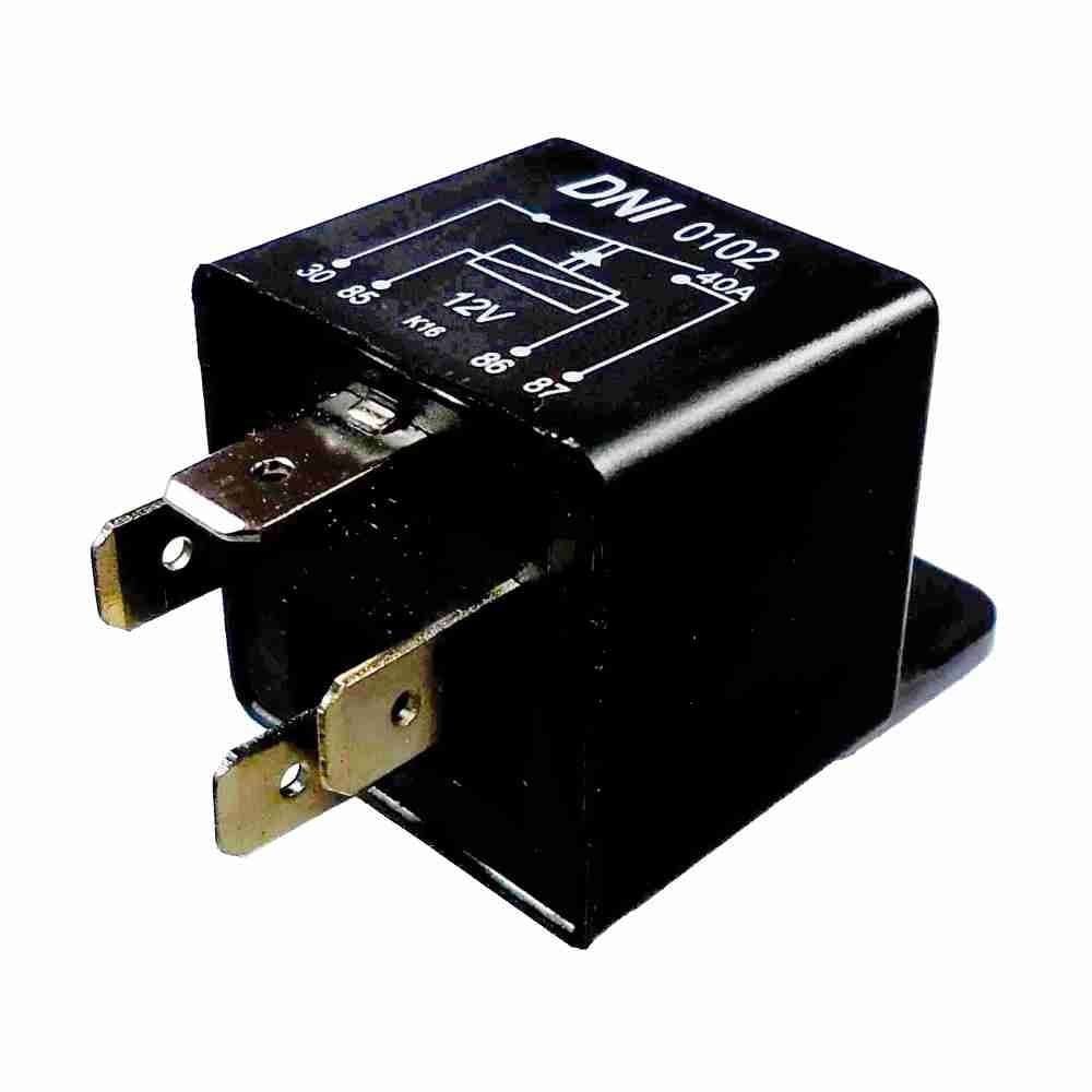 Rele Auxiliar - 12v 40a C/ Suporte 4 Terminais