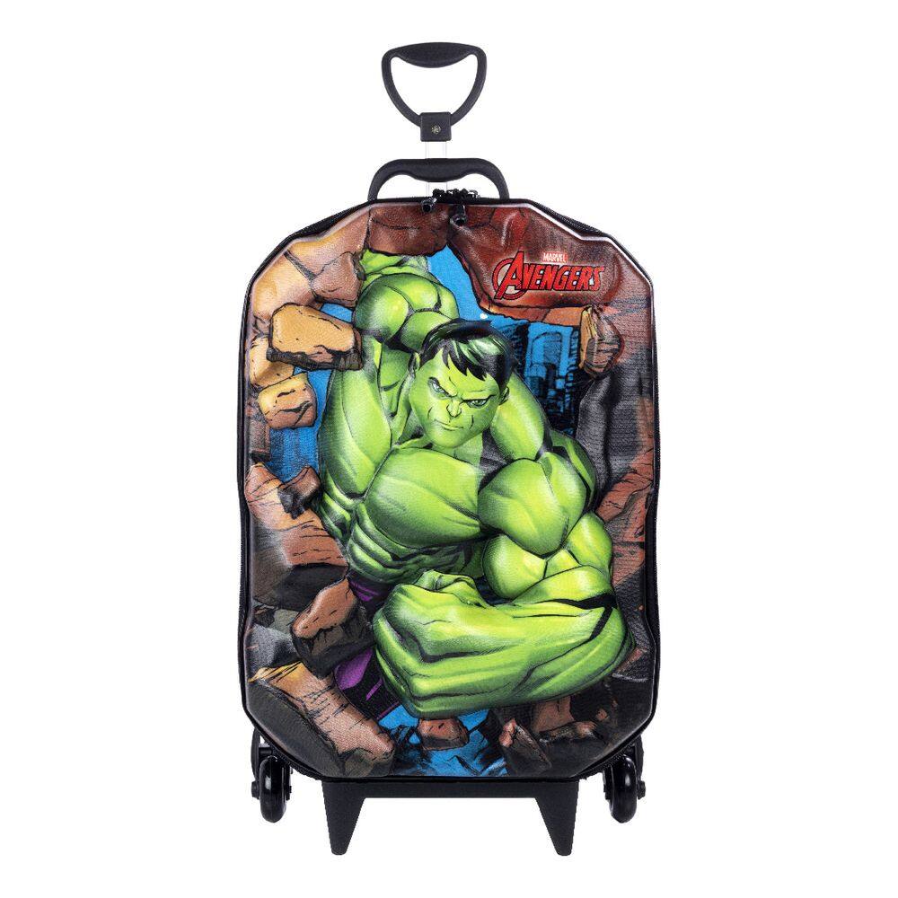 Mochila Roda Tripla Hulk Infantil Em 3d Rígida Meninos