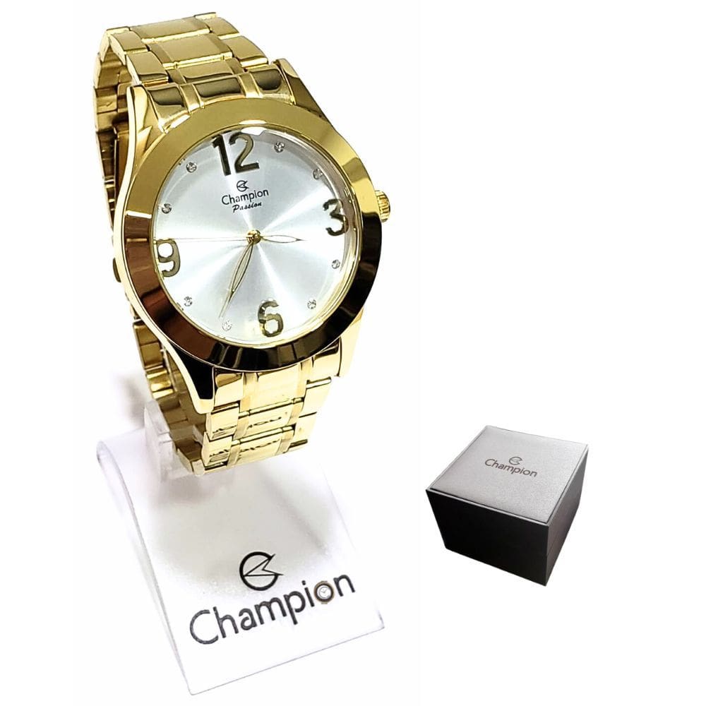 Relógio Champion Feminino Analógico Kit Dourado CH24268D