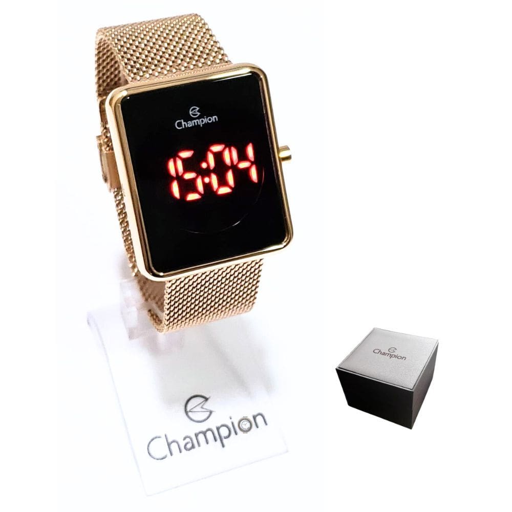 Relógio Champion Feminino Dourado Digital Led CH40080P