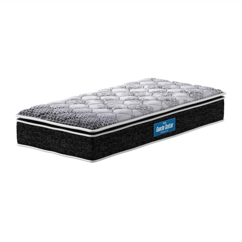 Colchão Solteiro Espuma D28 Guarda Costas 88x188x30cm Preto Branco Probel Preto Com Branco