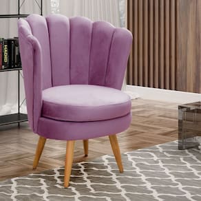 Poltrona Pétala Cadeira Decorativa Flor Roxo