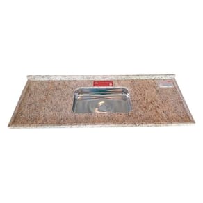 Pia de Cozinha Granito 160 cm Santa Cecilia Standard Cuba simples Amarelo Santa Cecilia