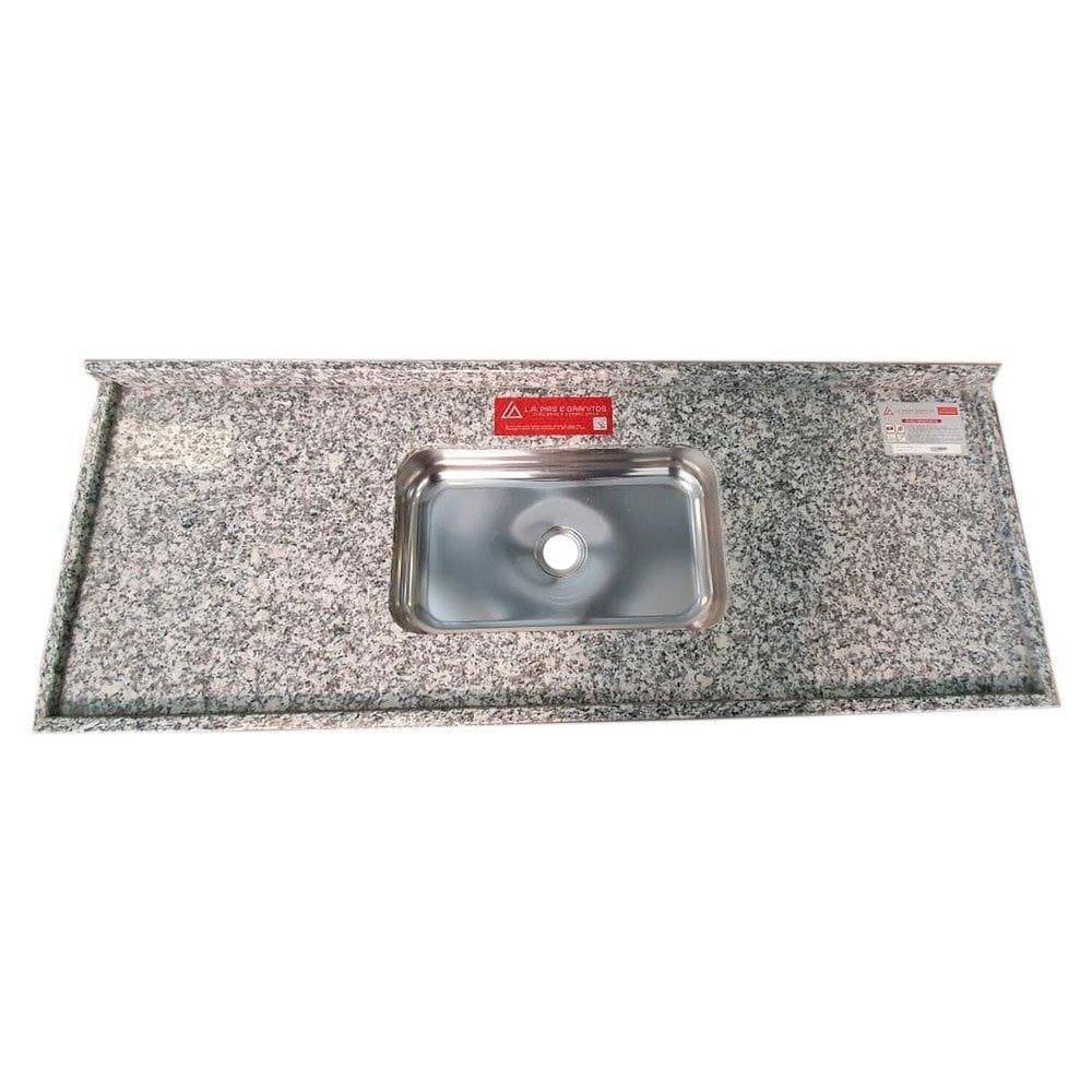 Pia de Cozinha Granito 160 cm Corumba Standard Cuba simples Cinza Corumba