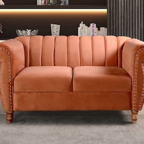 Namoradeira Realeza Sofá Chesterfield Decoração Sala Recepção Estilo Retrô Terracota