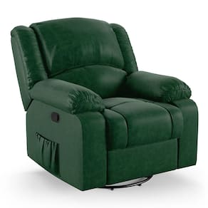 Poltrona do Papai Reclinável Melim Glider Giratória Massagem PU Verde Musgo FH1 - D`Rossi