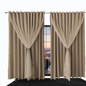 cortina para quarto e sala blecaute Ana 2,00 x 1,90 marrom