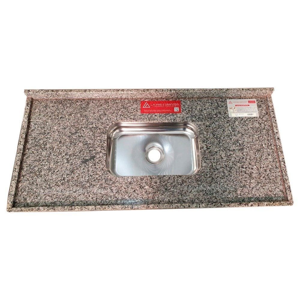 Pia de Cozinha Granito 160 cm Itabira Standard Cuba simples Ocre Itabira
