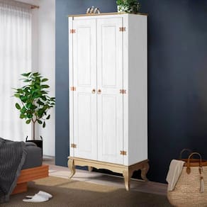 Multiuso Antigo Madeira Maciça 2 Portas Pés Luis XV Branco Garapa 4000 Shop JM