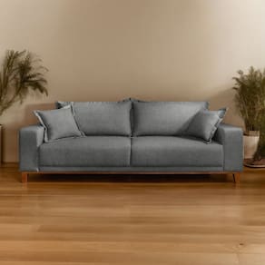 Sofá Fixo 2 Lugares Luxo 160 cm Argos Cinza