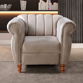 Poltrona Realeza Chesterfield Cadeira Vintage Decoração Retrô Cinza Capuccino