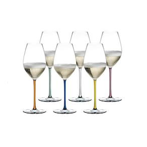 Kit 6 Taças de Champagne Fatto a Mano Haste Colorida Riedel
