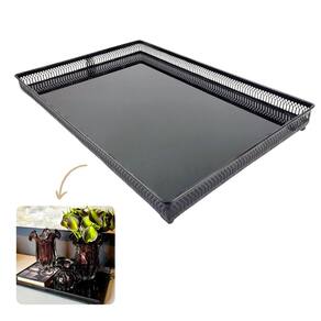 Bandeja Preta Italiana Retagular 45X30X5Cm Decoração