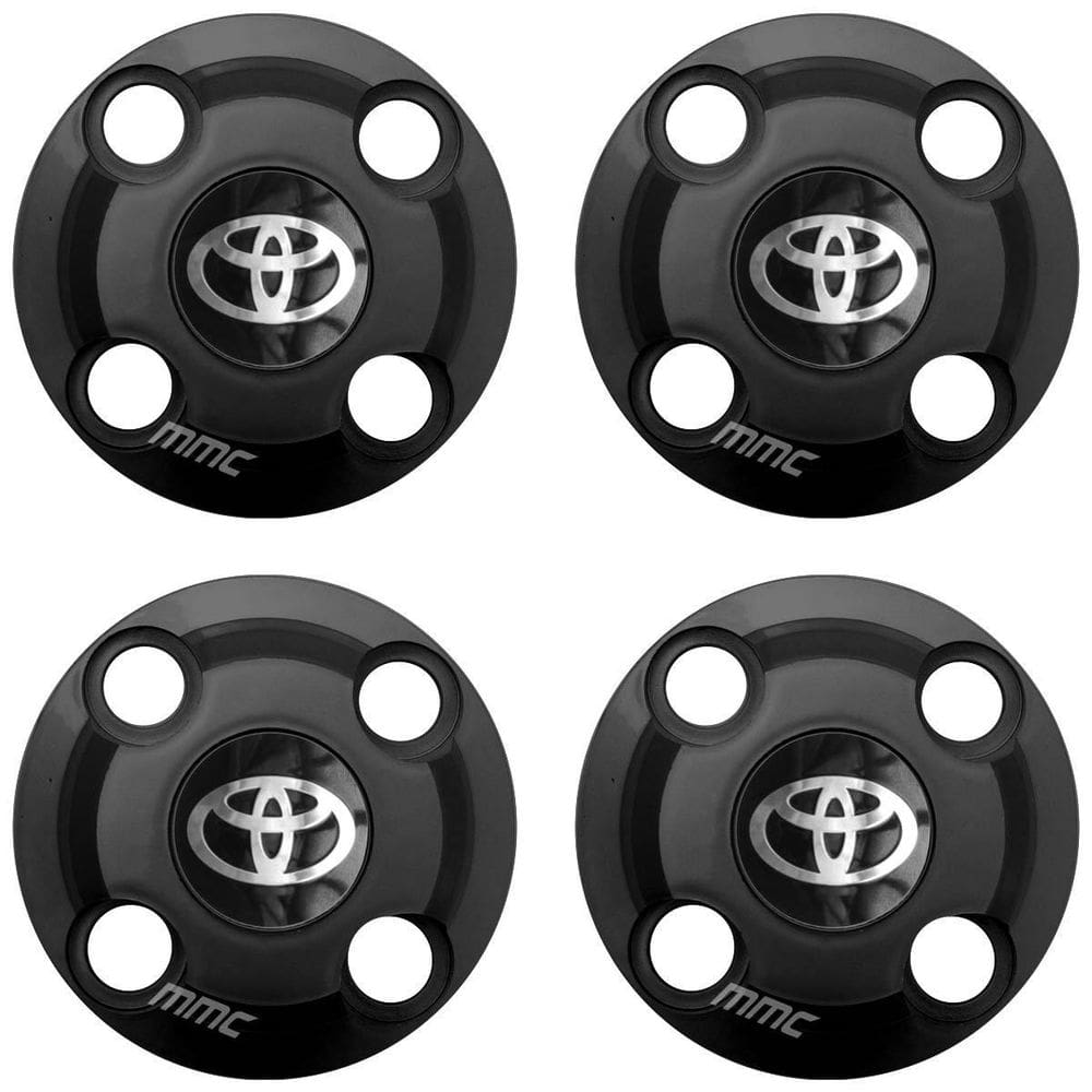 4Un Calota Centro Roda Corolla Fielder Preto Fosco Com Logo