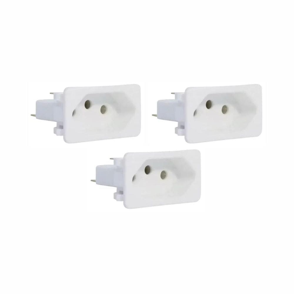 03 Tomada Margirius Para Cx.Embutir Padrão Weg 10/20A Branca