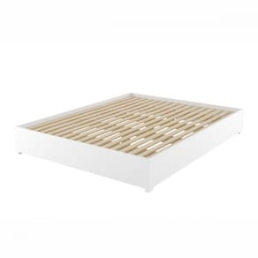 Base Cama Box Queen Imperatriz Com Pés Branco Viero Branco